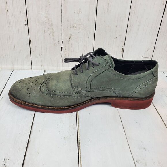 Ecco Grey Suede Wing Tip Oxfords Men\'s Dress Shoes Size 45 US 11-11.5 main image 11